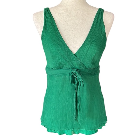 J.Crew Vibrant Green Silk Top - Picture 6 of 8